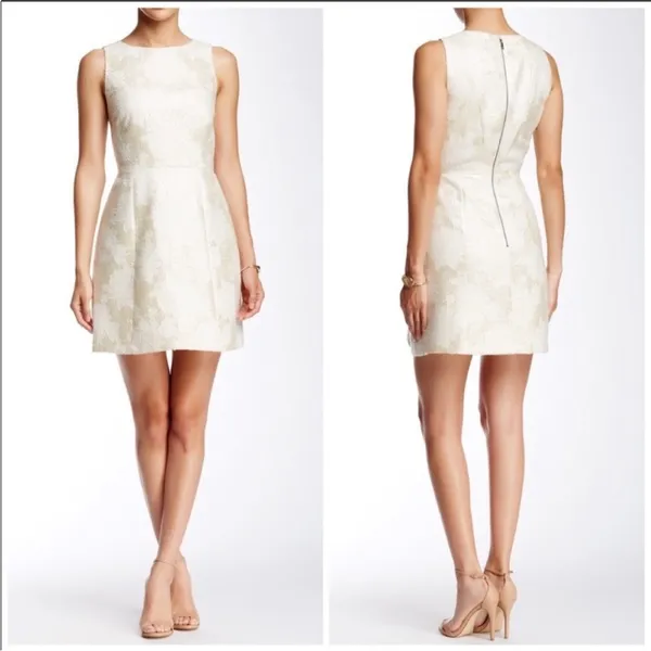 Alice and Olivia Mea Lantern Ivory Sparkling Party Dress - Image 2