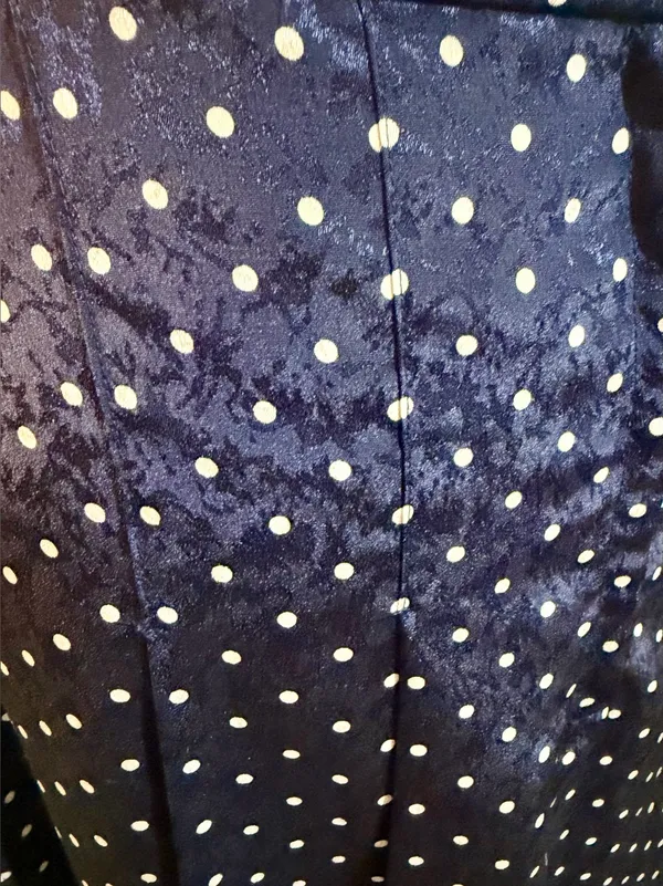 Vintage Navy and White Polka Dot Midi Skirt - Image 4