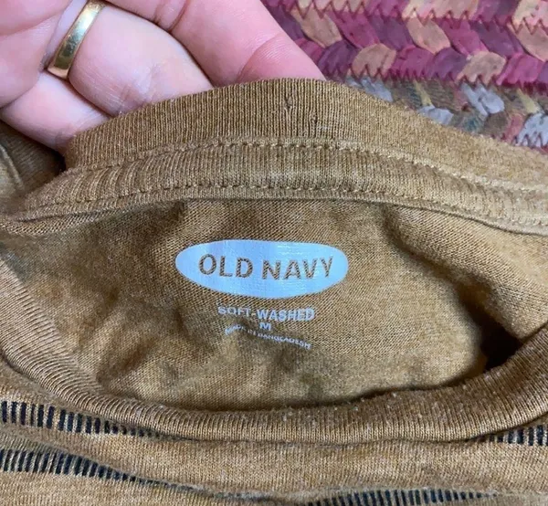 Old Navy BROWN STRIPE CROP TOP TEE SHIRT - Image 2