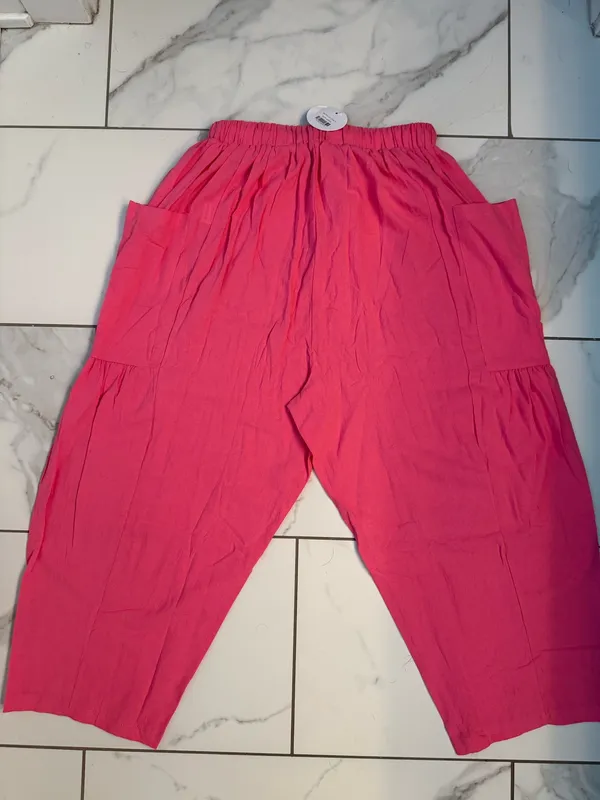 Sweetkama pink boho pocket pants. Relaxed fit, Size Small - Image 2