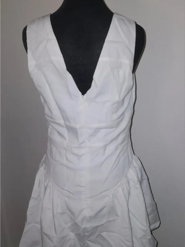Corset Cute Bow Decor V-Neck A-Line Ruffle Mini Dress, Vacation, Date, Romantic - Image 12