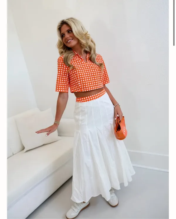 Coco Lilly’s Orange Gingham Set - Image 2