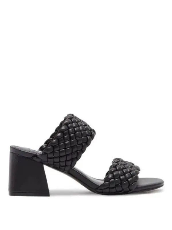 Steve Madden Daphnee Braided Black Block Heel Sandals Size 6 - Image 2