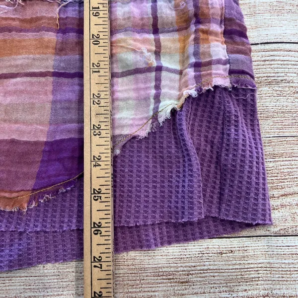 We The Free Free People Purple Creek Canyon Button Down Waffle Knit‎ Top - Image 6