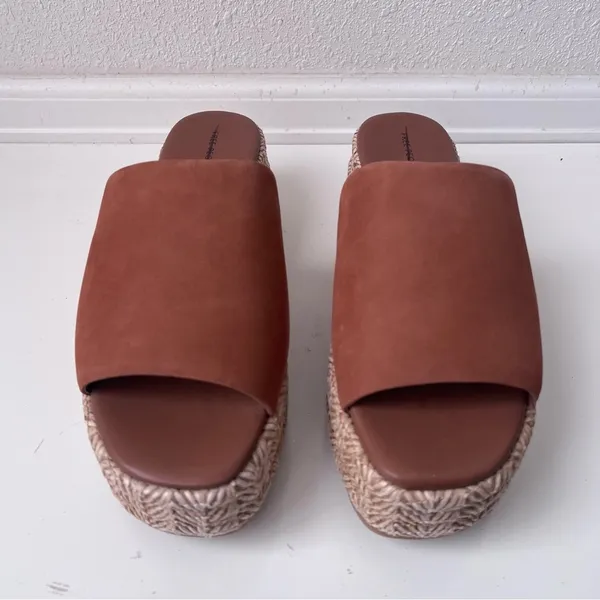 FREE PEOPLE HARBOR RAFFIA FLATFORM SANDALS Size 10 - Image 5