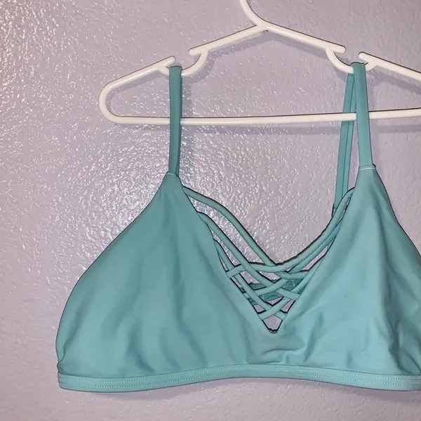 Hollister Swim Be the Sunshine Light Blue Large Bikini Swim Suit Top - Image 2