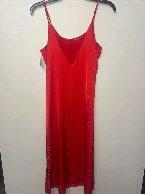 Auden Women’s Red Satin Pajama Chemise Size S - Image 4