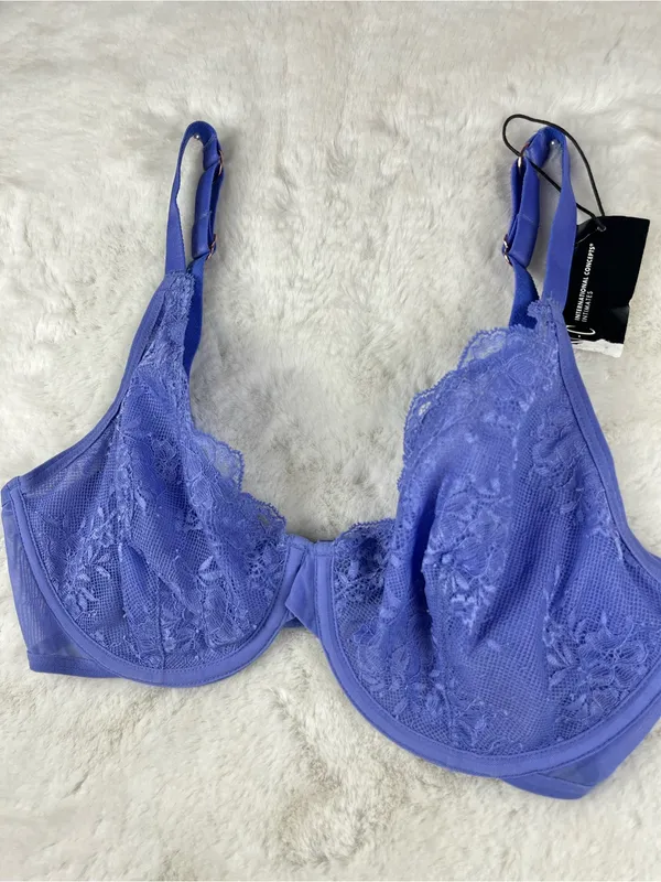 INC Violet Lace Underwire Bra NWT Large Blue - Image 5