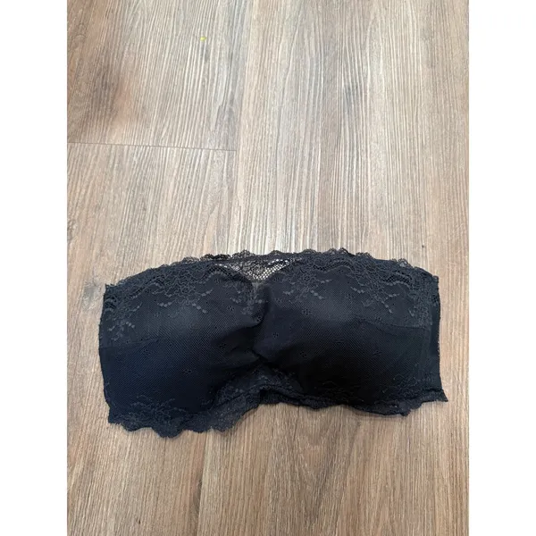 Spanx Undietectable Black‎ Floral Lace Bandeau Bra Strapless Wireless Large L/G - Image 2