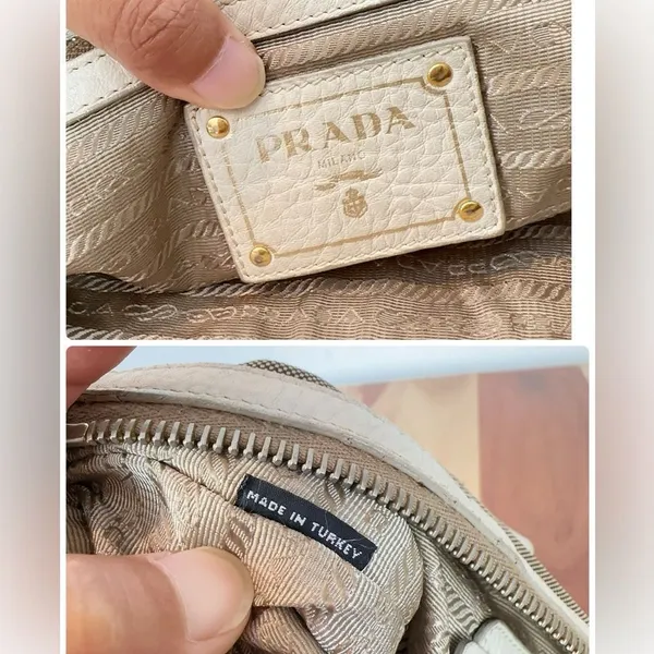Pre-Owned Prada Beige/Brown Jacquard Logo Canvas‎ And Leather Top Handle - Image 11