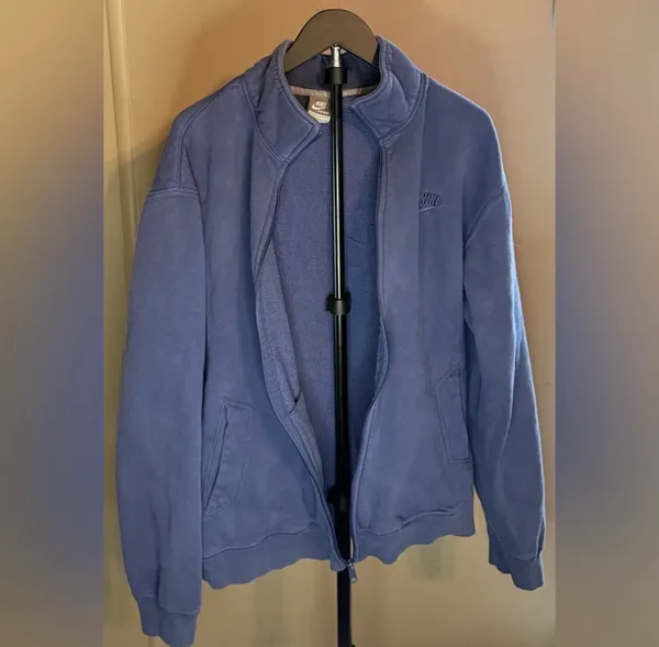 Nike Men's Full Zip-Up Blue Jacket Large Headphone Pocket  - Image 4