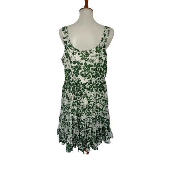 Kori Dress Large‎ Green White Sleeveless Summer Sundress Boho Festival Vacay - Image 5
