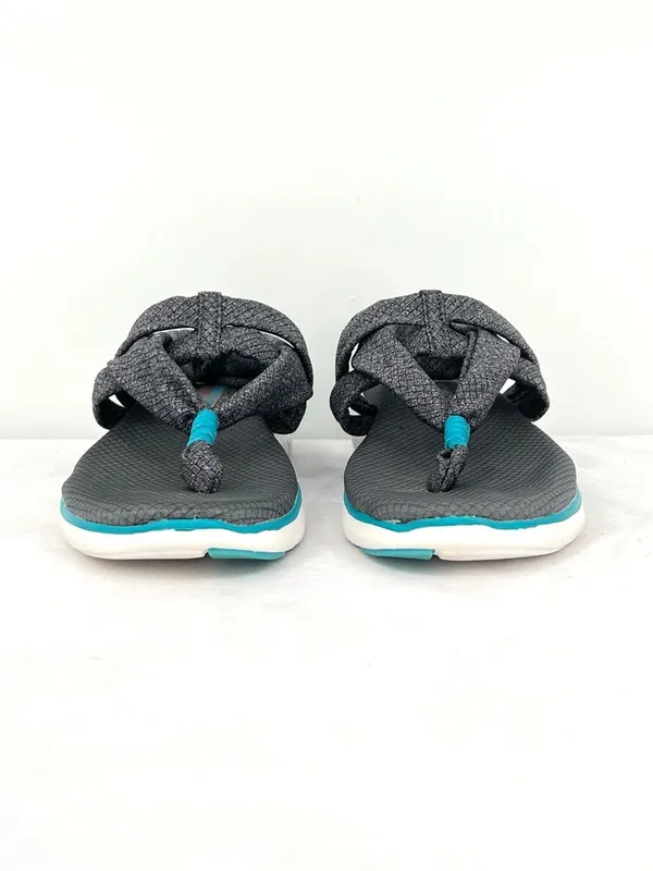 Skechers Cali Meditation Studio Gray Teal Slingback Toe Post Sandals Women’s 8 - Image 2