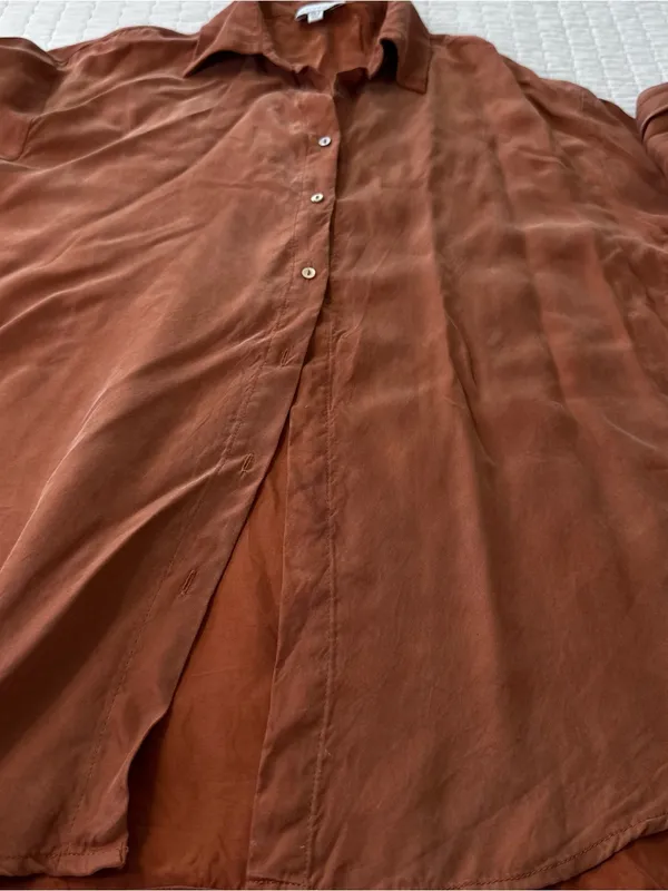 Lucy Paris Women’s S Burnt Orange Maggie Button-Down Shirt Oversized - Image 12