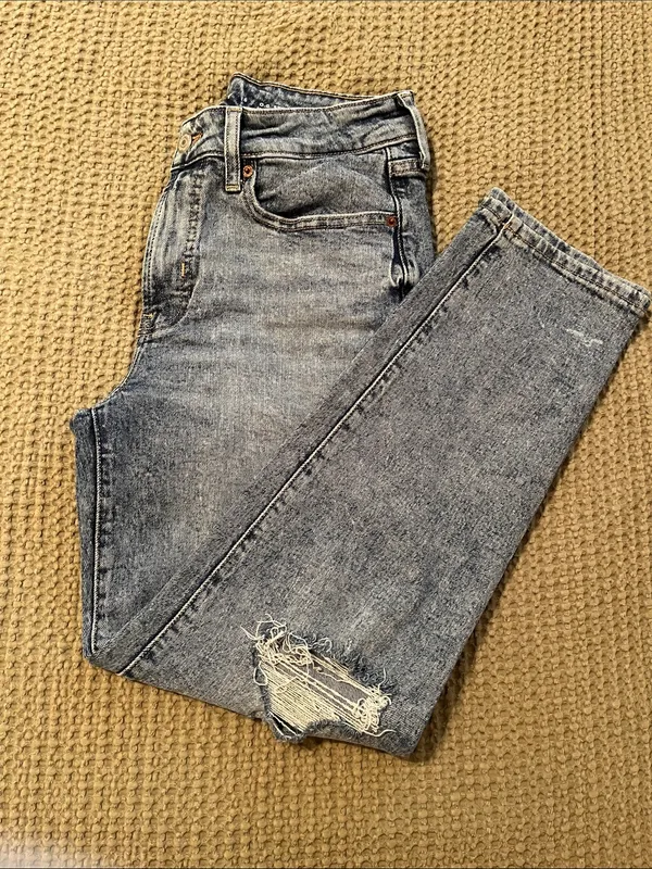 Distressed OG Straight Leg Jeans Blue Size 6 - Image 4