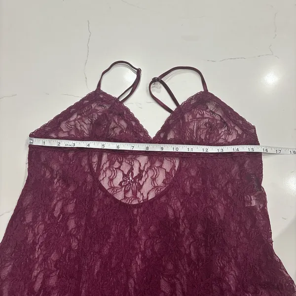 Frederick's of Hollywood Lace Chemise burgundy size L - Image 3