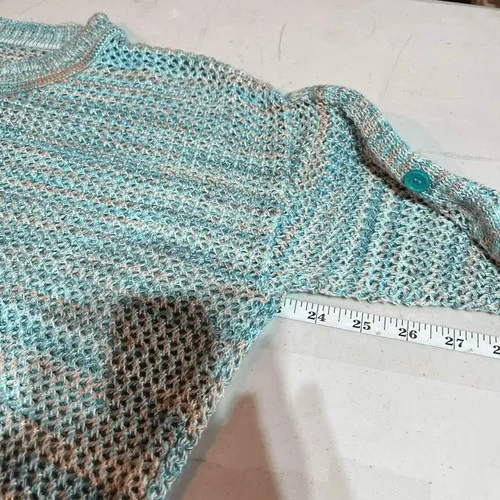 John Paul Richard Women's Beachy Knit Pullover Sweater Green Blue Medium coastal - Image 10