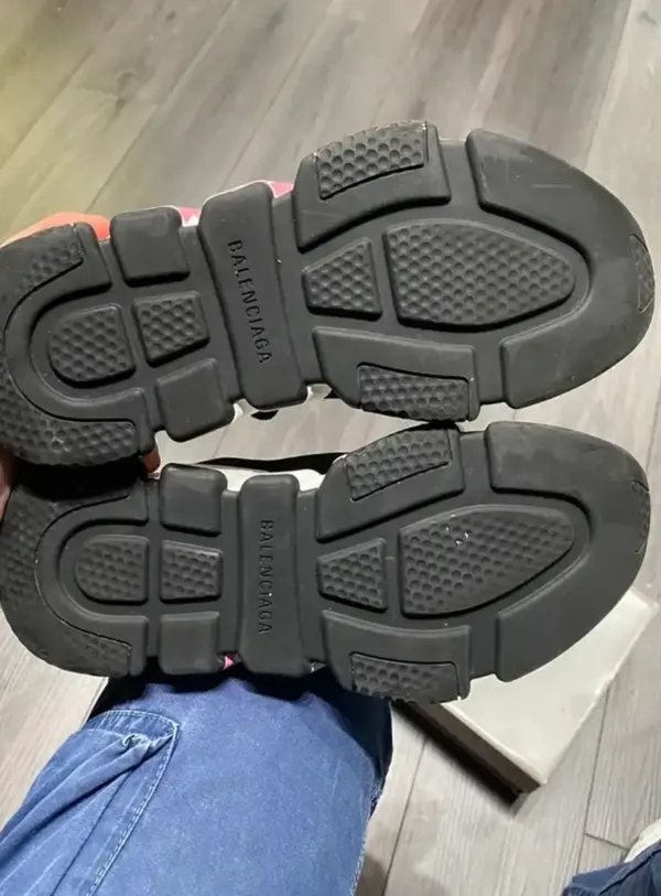 Balenciaga Speed Trainers Graffiti Knit Black Pink - Image 4