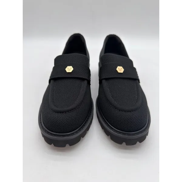 Vivaia Francesca Platform Chunky Heel Penny Minimalist Preppy Black Loafer 10.5 - Image 6