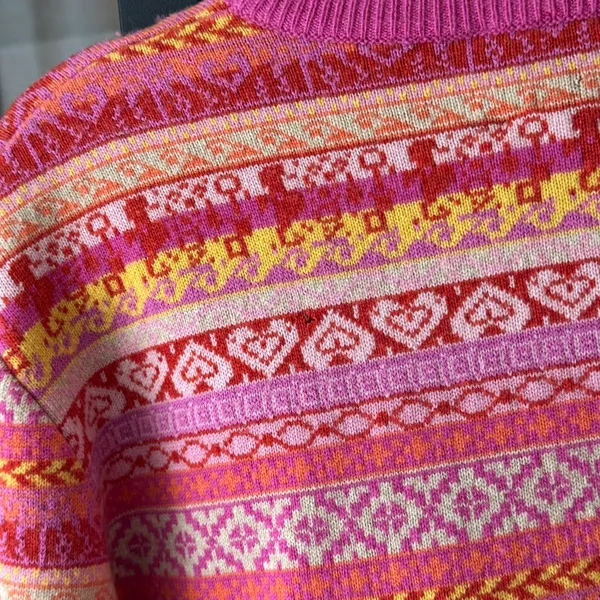 Vintage Lilly Pulitzer cashmere fair isle cardigan sweater colorful top set knit - Image 11