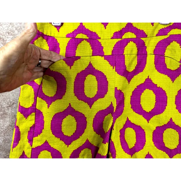 Anthropologie 'Cartonnier' Tailored Remy Shorts Hot Pink Yellow Green sz 4 - Image 8