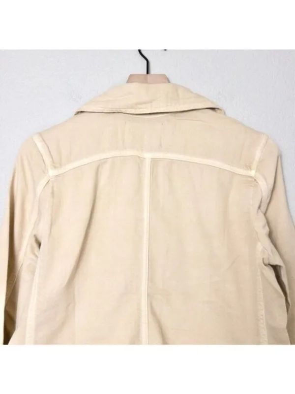 NWT Sandrine Rose Empire Canvas Jacket XS Sunflower Tan Khaki Cotton Linen Chore - Image 9