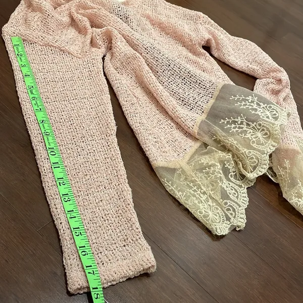 A’reve Blush Pink Lace and Ribbon Sweater Anthropologie - Image 6