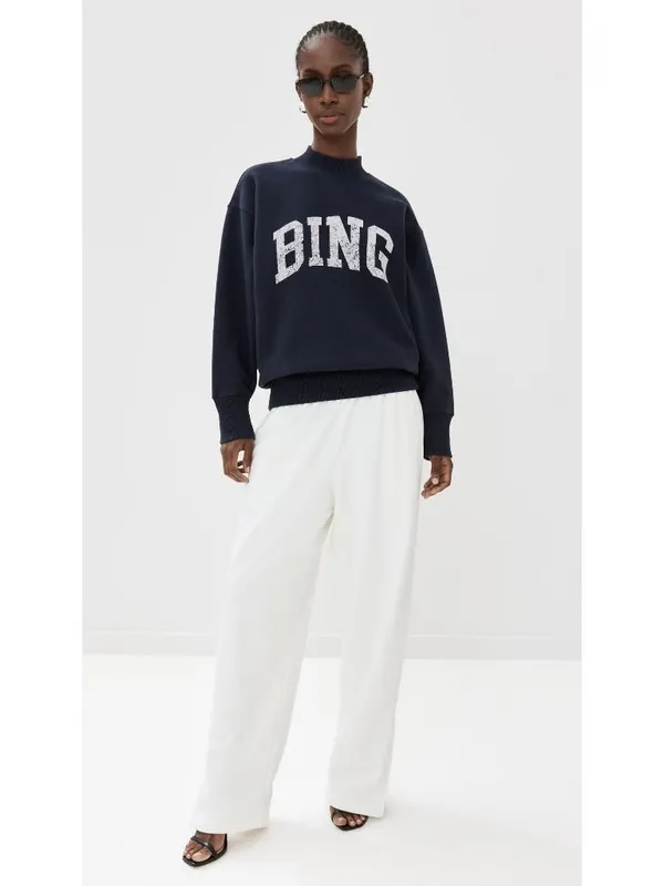 Anine Bing Bradie Sweatshirt in Navy Blue Large Womens Pullover - Image 16