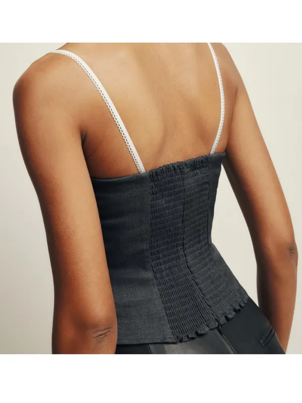 Reformation Melanie top in dark gray - Image 2