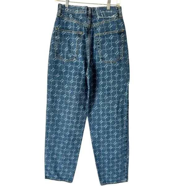 Urban Outfitters iets frans Monogram Denim Baggy Boyfriend High Rise Jeans Women’s Size 27 - Image 4