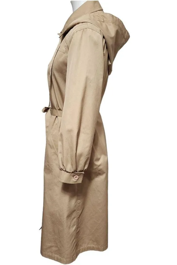 Vintage London Fog tan belted trench coat size 10p - Image 3