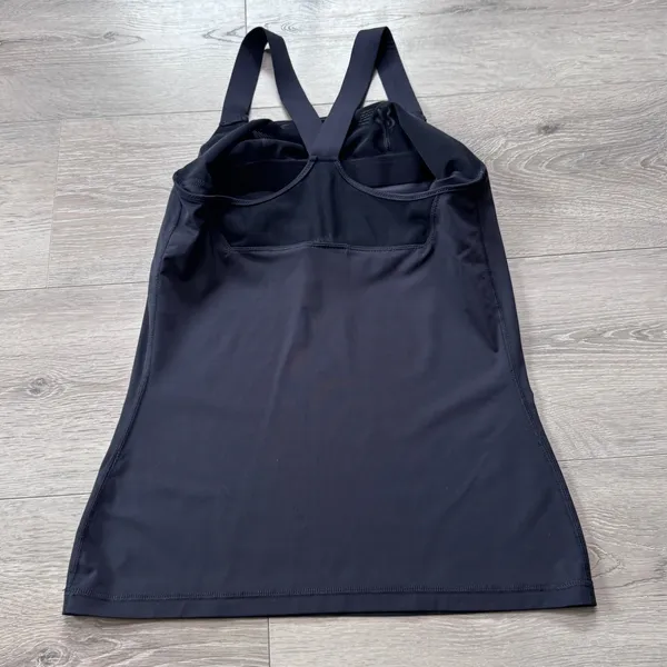 Ivy Park Womens Black Activewear Tank Top Built-in Bra Mesh Back Size Medium M - Image 2