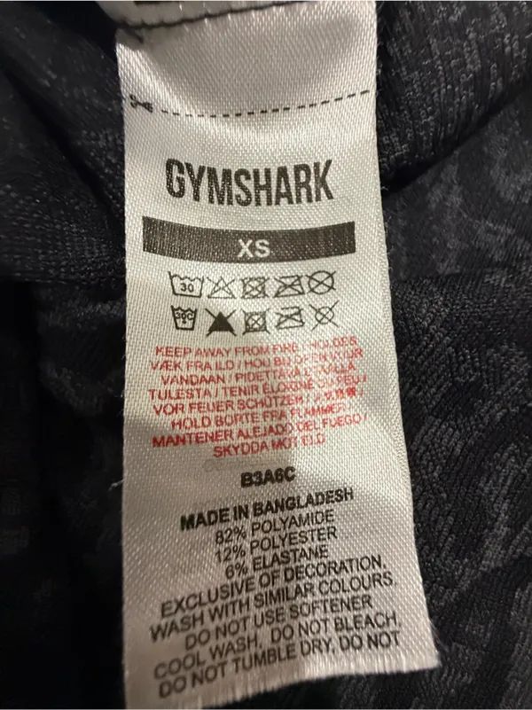 Gymshark Black Charcoal High-Waist Textured Leggings - Image 5