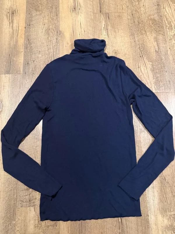 Polo by Ralph Lauren Navy Rib Long Sleeve Turtleneck Top Large - Image 4