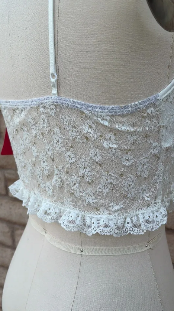 🥂 Shein Icon White Lace Corset Going-Out Crop Top | Size L - Image 2