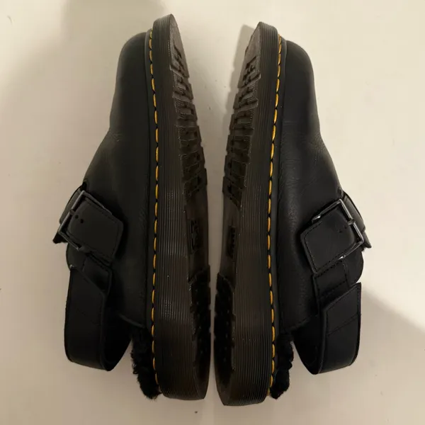 Dr. Martens Docs Jorge II Ambassador Black Faux Fur Lined Slingback Mules US 9 - Image 11