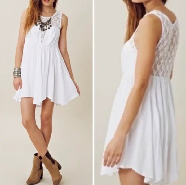 Free People White Dress Mini - Image 3