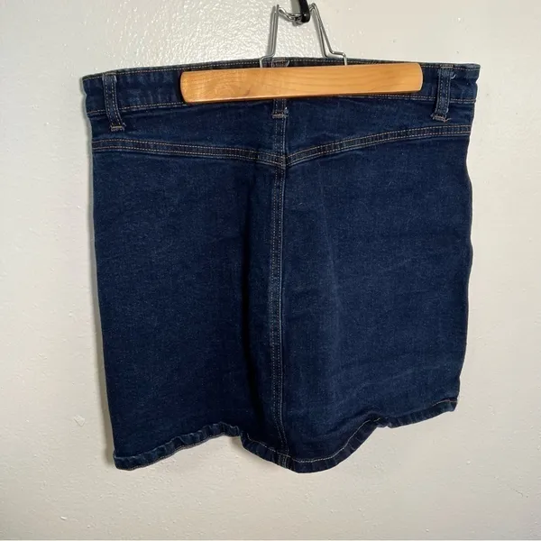Gap Women's‎ Size 12/31 Button Front Denim Mini Skirt Dark Wash Square Pockets - Image 9