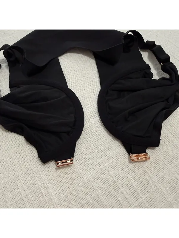 Soma 32C Vanishing 360 Unlined Perfect Coverage Black Bra Underwire Front Close - Image 5