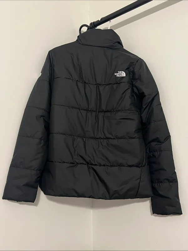 The North Face Black Quilted Puffer Jacket with white claw logo - Image 7