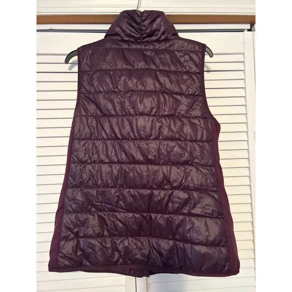 Reebok‎ Quilted Asymmetrical Zip Vest Purple Burgundy Puffer Athletic Size L - Image 4