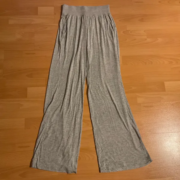 Alo Yoga Semi-Sheer Delicate Lounge Flare Pant Athletic Heather Grey XS - Image 2