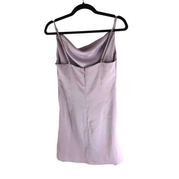 Urban Outfitters Lilac Slip Dress Satin Waterfall Neckline Mini Size M - Image 2