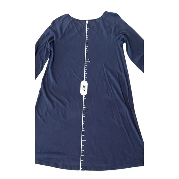 Lilly Pulitzer‎ 26198 Surfcrest Swing Dress MEDIUM Modal Cotton Tab Sleeves Navy - Image 9