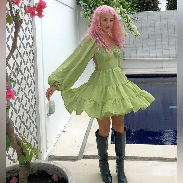Princess‎ Polly Danny Long Sleeve Mini Dress Green Size 8 - Image 10