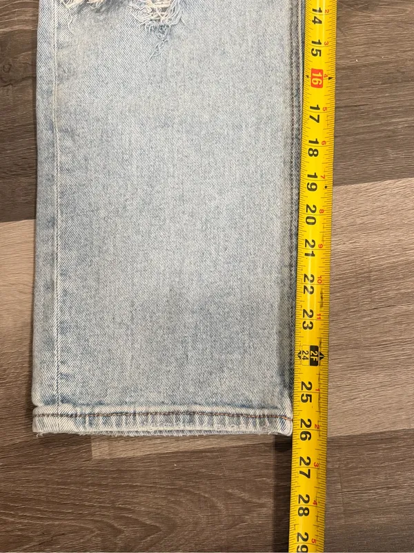 American Eagle Super High-Rise Ankle Straight Distressed Light Wash Jeans Size 8 - Image 7