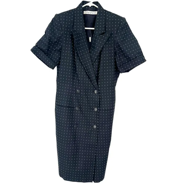 Tahari Vintage 80's L Blazer dress Short Retro Polka Dot Coquette Vintage Secretary - Image 2