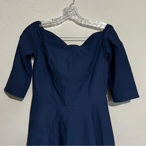 Grace Karin Navy Blue Retro Fit & Flare‎ Off the Shoulder Dress - Image 3
