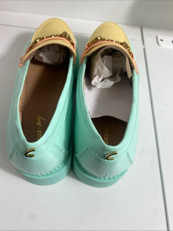 NWOB Circus NY Sam Edelman Deana Loafers Mint Pineapple Yellow Multi Size 7.5 - Image 9