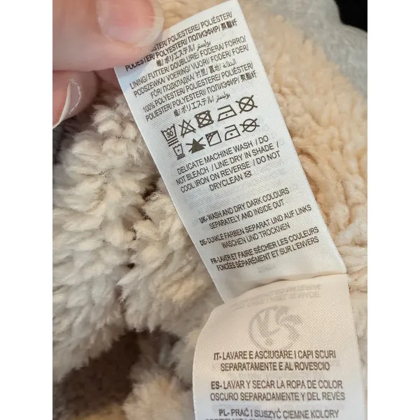 Boden Gray Sherpa Borg Fleece Lined Full Zip Hoodie Sweatshirt US 4 - Image 13